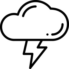 thunderstorm line icon