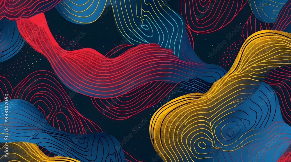 Poster vector illustration with colorful beautiful line art abstract background