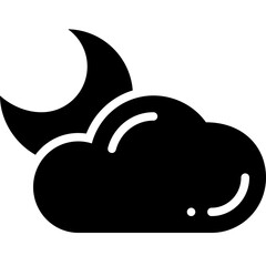 cloudy night solid icon