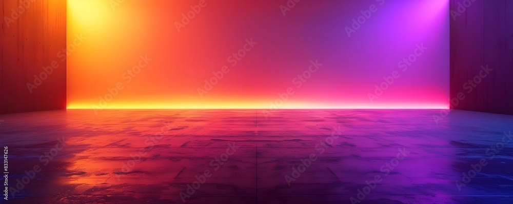 Aufkleber bright neon gradient backdrop for vibrant product displays and concepts with copy space