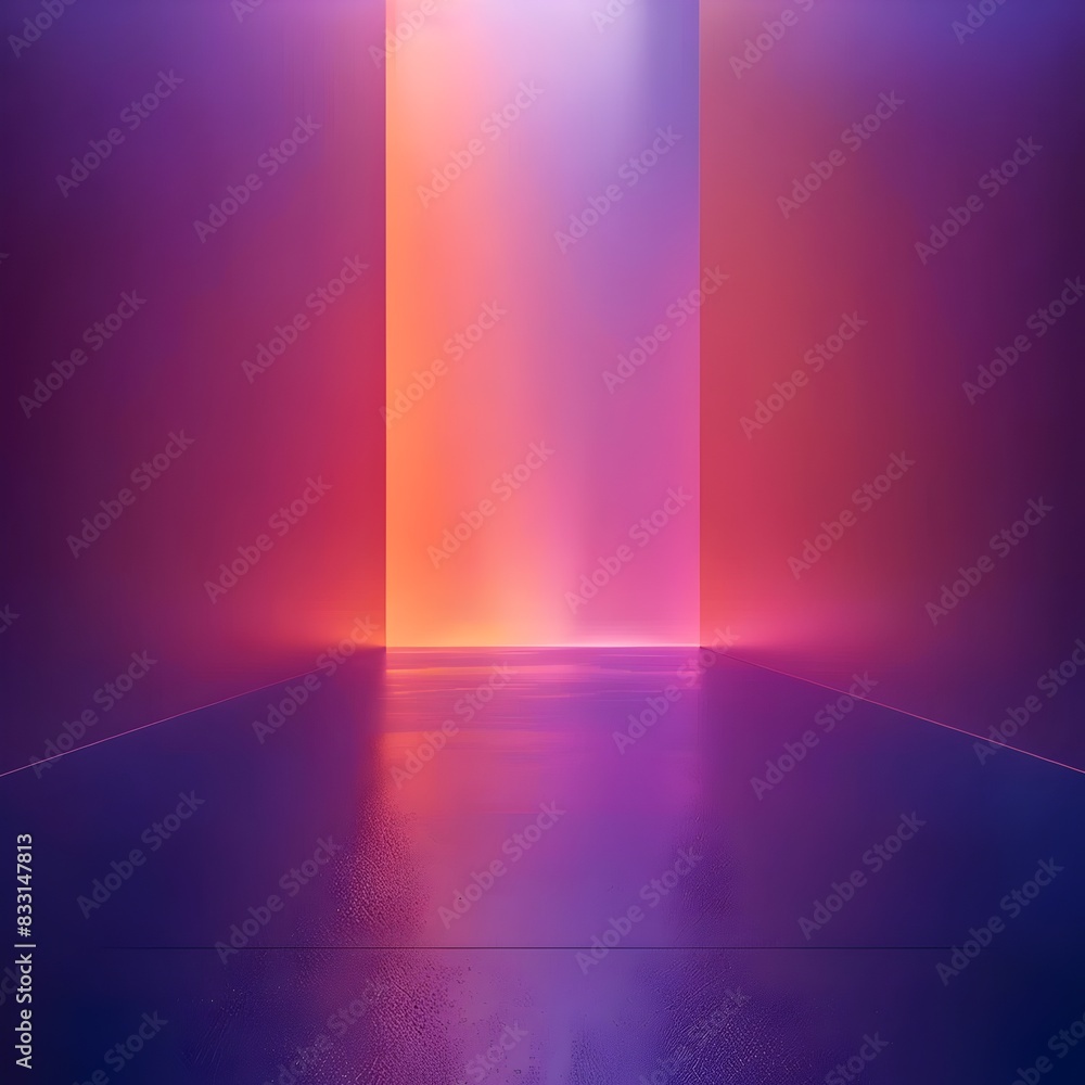 Poster bright neon purple and orange gradient backdrop suitable for luxury product presentations with empty