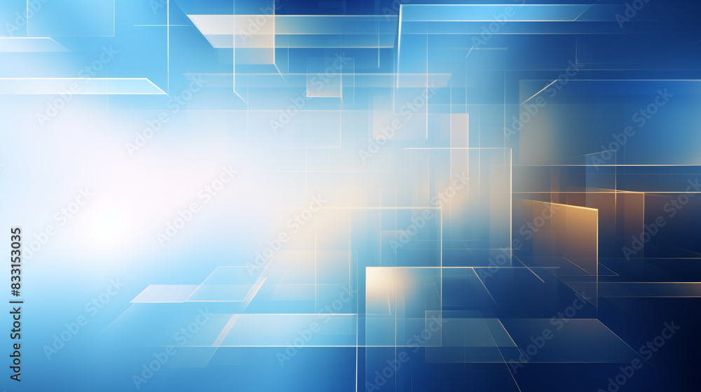 Poster abstract blue minimalist and simple geometric square line shape gradient futuristic background.