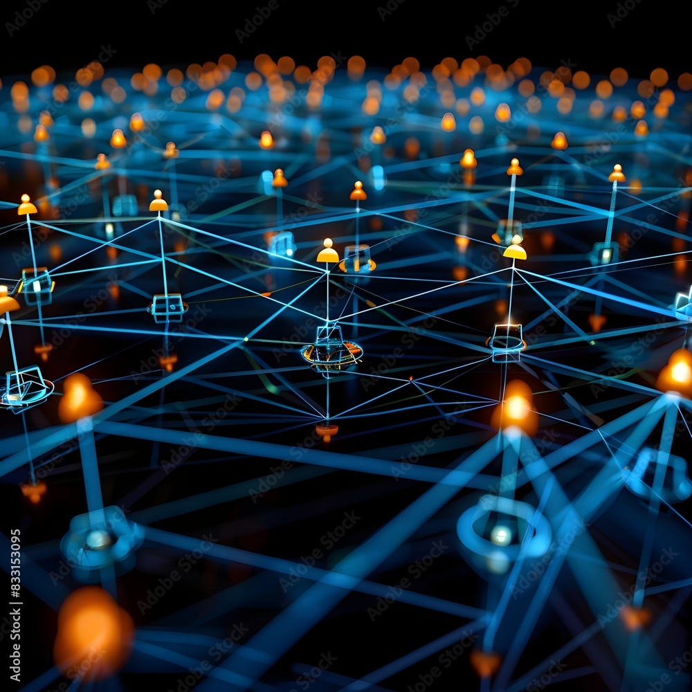 Poster interconnected digital business networking platform enabling global professional and communication