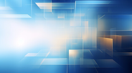 Fototapeta premium Abstract Blue minimalist and simple geometric square line shape gradient Futuristic Background.