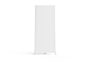 Business blank stand roll-up banner for advertising 3d illustration 