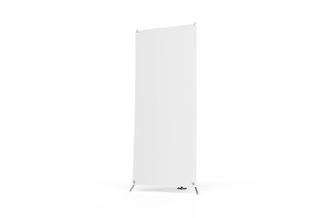 Business blank stand roll-up banner for advertising 3d illustration 