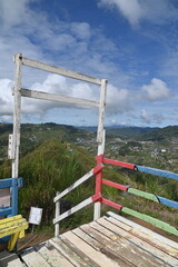 Kundasang, Malaysia - May 28 2024: Aerial View of the Sosodikon Hill Kundasang Sabah