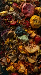 Fototapeta premium Vibrant Food Waste With Vegetables And Fruits