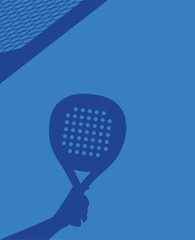 Padel racket ball court background template design vector