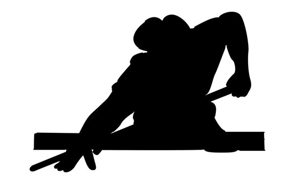 recommend clip art: silhouette of man playing pool billiard vector illustration