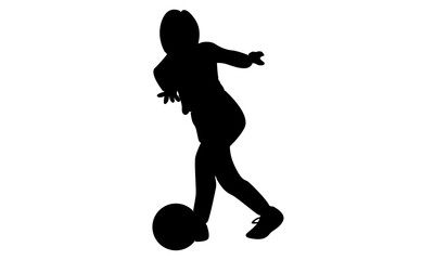 silhouette of bowling player throw ball to hit bowling pins