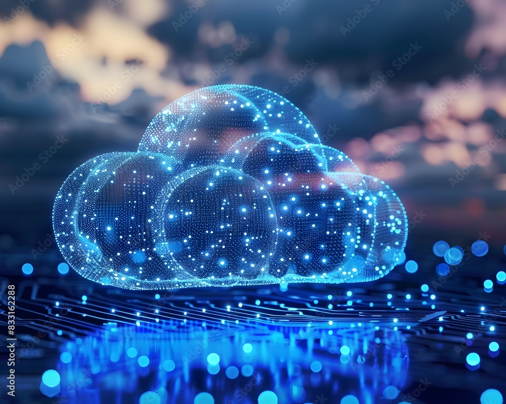 Poster cloud powered and advanced data processing insights a futuristic digital connectivity concept