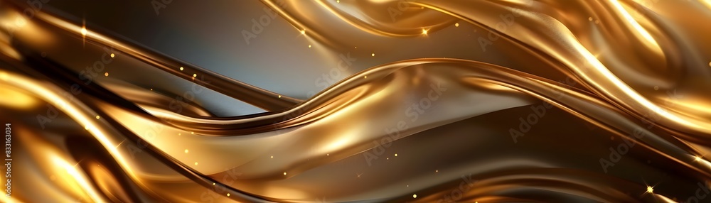 Aufkleber sleek and elegant golden frame with flowing metallic lines and smooth curves