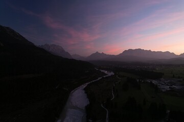 sunset in the mountains