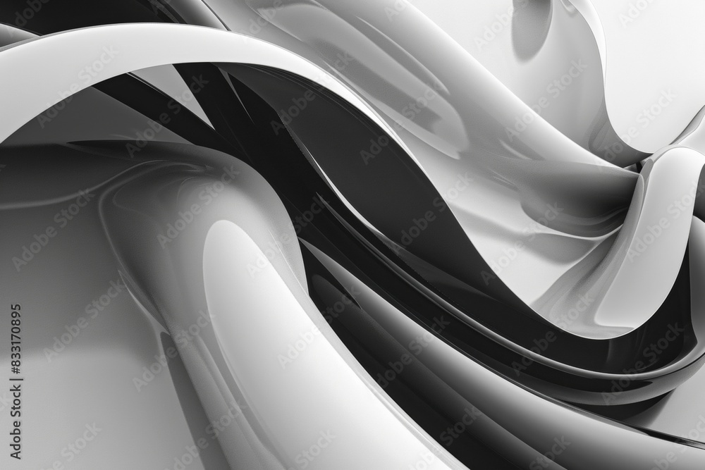 Poster 3d render of abstract background with dark and light silver lines