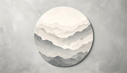 Abstract Layered Mountain Range Art.