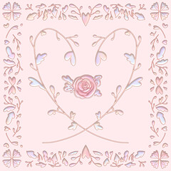 002 heart rose pattern