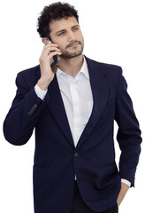 Fototapeta premium Caucasian businessman with phone call