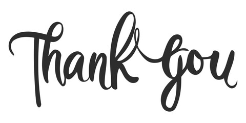 Thank you. Handwritten lettering phrases with modern design.