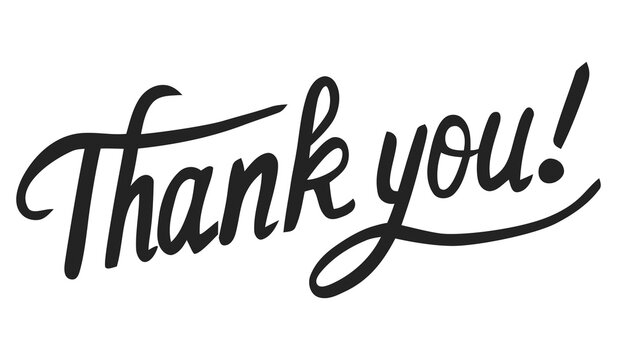 Thank you. Handwritten lettering phrases with modern design.