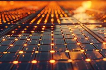 Obraz premium Solar cells panels for electricity alternative renewable energy.