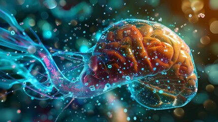 Fototapeta premium Digital Brain Synapses