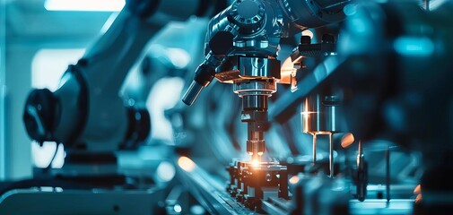 Fototapeta premium The intricate design of a robotic assembly line created by a skilled engineer