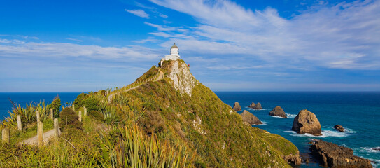 The Catlins, Nugget Point Lighthouse, South Island, New Zealand.