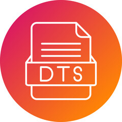 DTS File Format Vector Icon Design