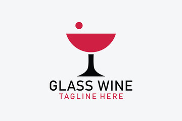 design of a glass of red wine in the shape of a drop of water. Logotype concept. The perfect logo for a bar, cafe or wine shop.