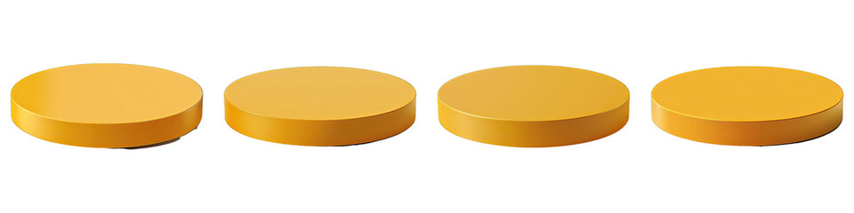 Set of Mustard Podium isolated on transparent png background collection set . Generative ai
