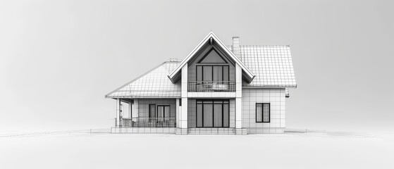 3d blueprint of a house with isolated background 