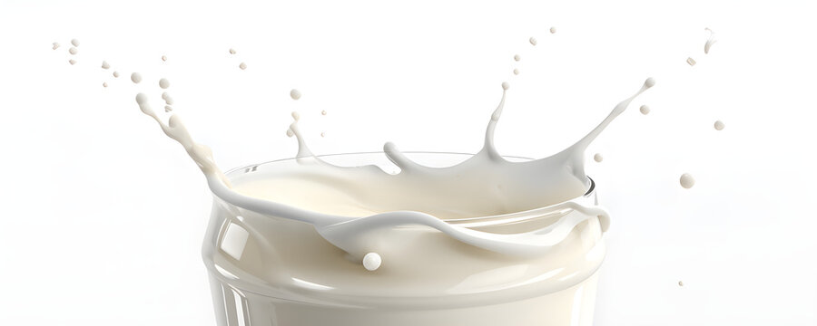 Milk splash with clipping path, 3D Rendering, 3D illustration