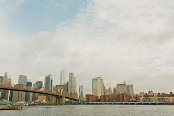 Brooklyn New York City Sky Line by Brooklyn Bridge
