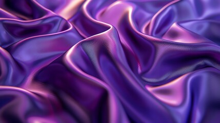 Obraz premium Purple 3d render of dark and purple silk displaying white iridescent holographic foil in style of purple abstract background