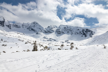 Obraz premium Winter mountain landscape in the Polish Tatra Mountains. 