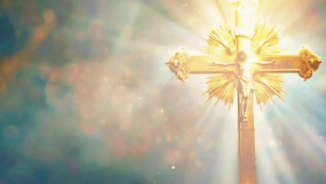 A symbol of Christ's kingship and authority, representing his ascension to the right hand of God the Father, 4K High-Quality Animation Video