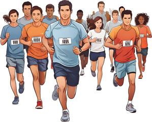 Obraz premium 마라톤, 조깅, 달리기 하는 사람들
