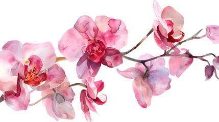 Vintage Pink Peony Flowers Watercolor ,generative ai