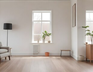 Fototapeta premium An empty loft livingroom penthouse NY,Madrid,London for Augmented reality mockup pattern frame