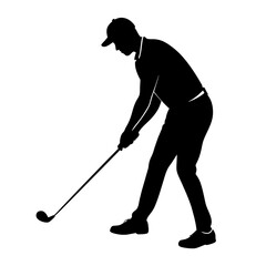 Man playing golf silhouette vector illustration 