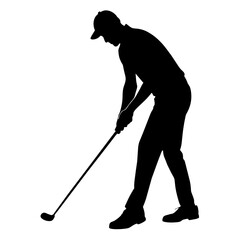 Man playing golf silhouette vector illustration 