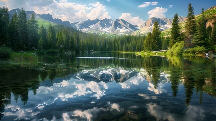 mirror-like lake surrounded image