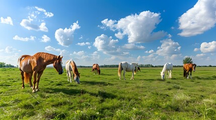 pasture grazing horses image