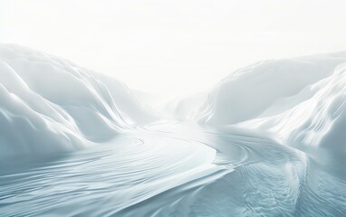 Mesmerizing scene of a milk river flowing, simple and bright, hyper detailed, enchanting, Composite, pure white background