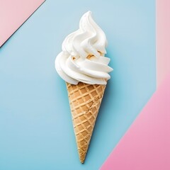 ice cream in a waffle cone