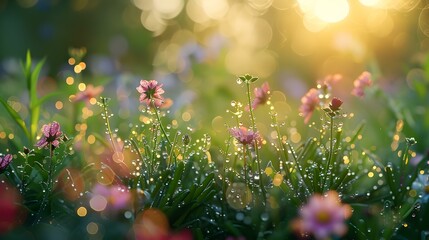 morning garden dew grass pic