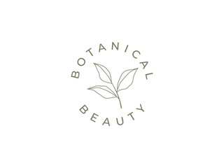 minimalist botanical logo vector illustration. beautiful floral logo template