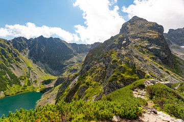 Tatra mountain, Poland. Czarny Staw Gąsienicowy lake	and Koscielec peak