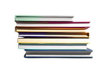 Colorful books stack with transparent background 